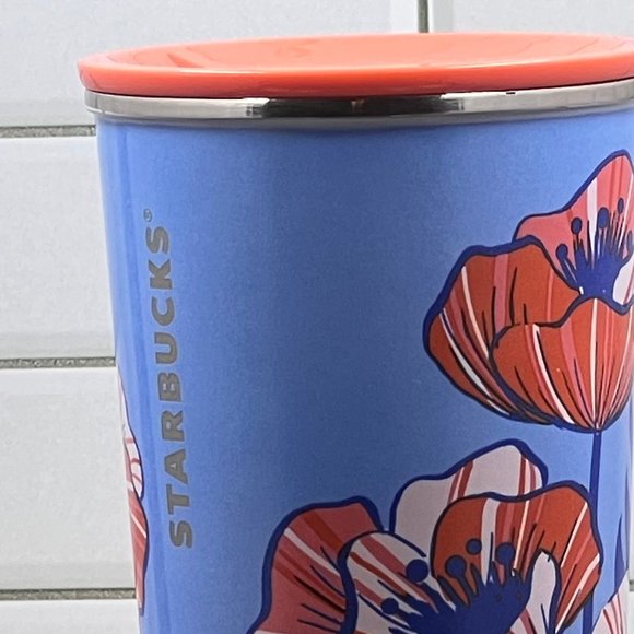 Starbucks Stainless Floral Travel Cup With Lid NWT - Picture 3 of 5